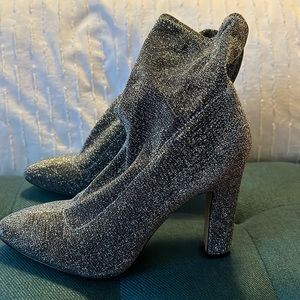 The Fix Silver Sparkle Sock Boots Size US 8